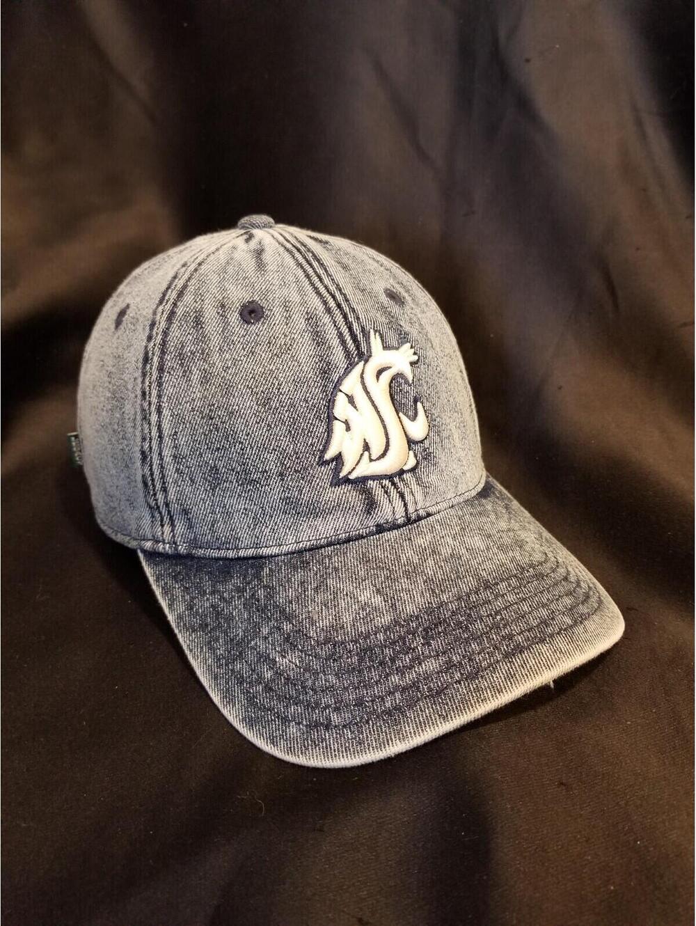 Rare Vtg WSU Washington State Cougars Denim Jean Hat Legacy College Adjustable